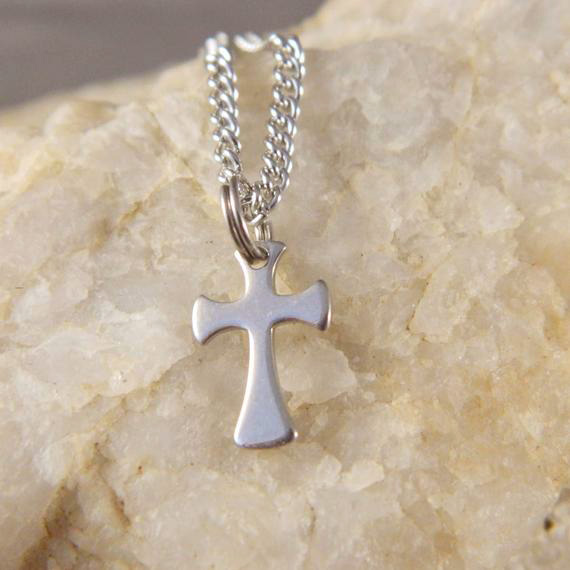 Small Stainless Steel Cross Necklace